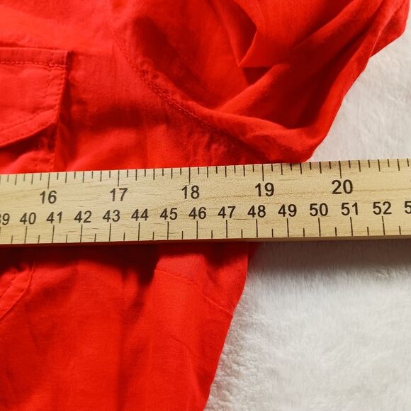 Tory Burch Designer Equestrian Rodeo Shirt. Woman's 8. Orange. 100% Cotton...... - Picture 11 of 12